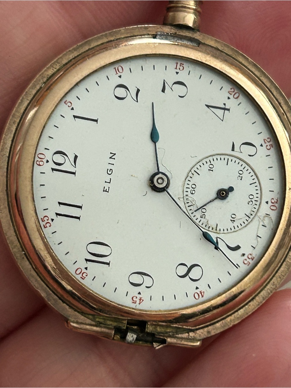 VTG ELGIN Gold Pocket Watch - White Dial